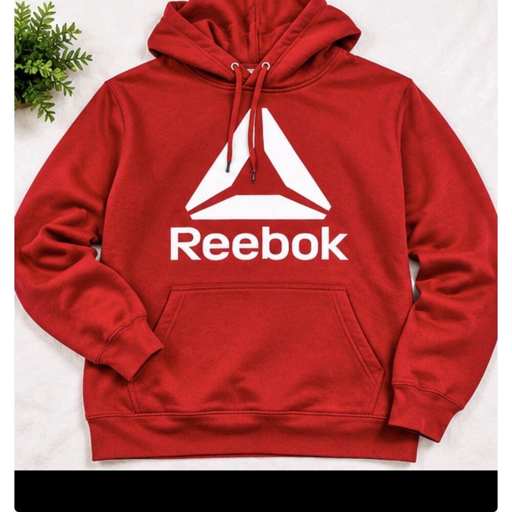 Reebok Hoodie Women’s 2XL Red Pullover Big Logo Athletic Sweatshirt